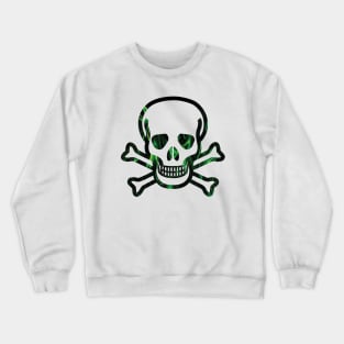 evil green skull flames Crewneck Sweatshirt